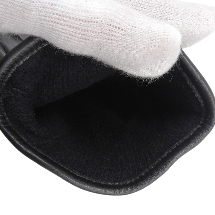 Pristine EMPORIO ARMANI gloves 624136 leather gloves black Lamb leather mens S
