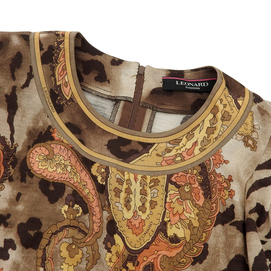 Excellent LEONARD FASHION tops Paisley Pattern Long Sleeve T-shirt Women L