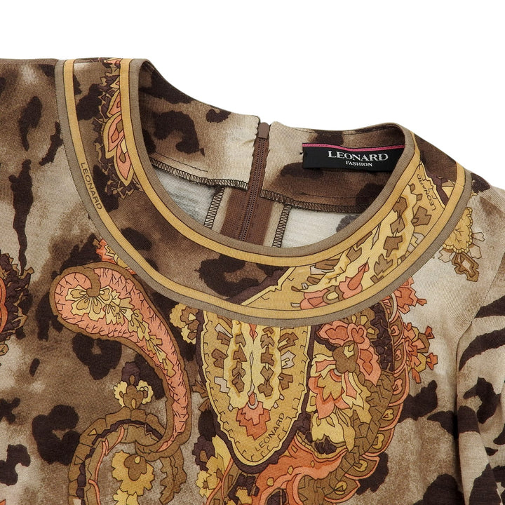 Excellent LEONARD FASHION tops Paisley Pattern Long Sleeve T-shirt Women L