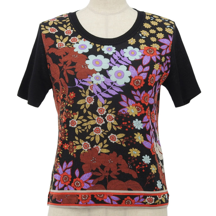 Great LEONARD FASHION Short sleeve knit black wool Women M