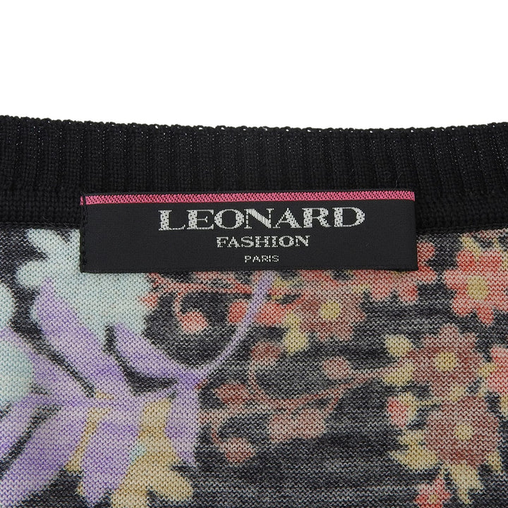 Great LEONARD FASHION Short sleeve knit black wool Women M