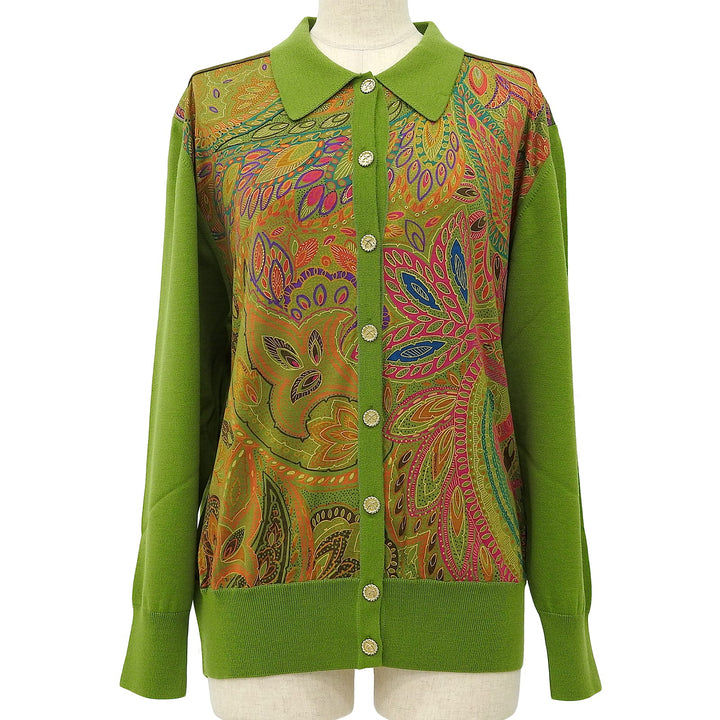 Excellent LEONARD FASHION cardigan green hair Women M