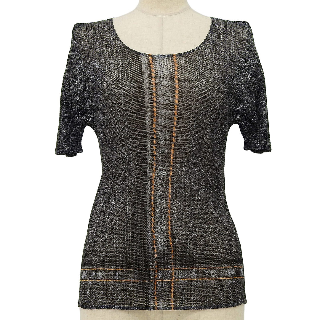 Excellent PLEATS PLEASE T-shirt Gray polyester Women 3 PP13-JK534