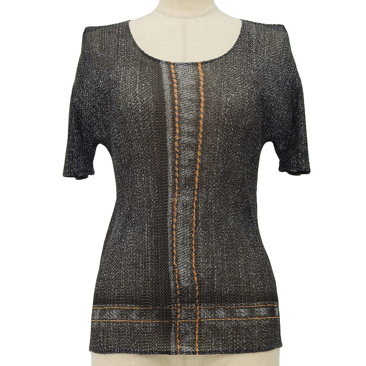 Excellent PLEATS PLEASE T-shirt Gray polyester Women 3 PP13-JK534