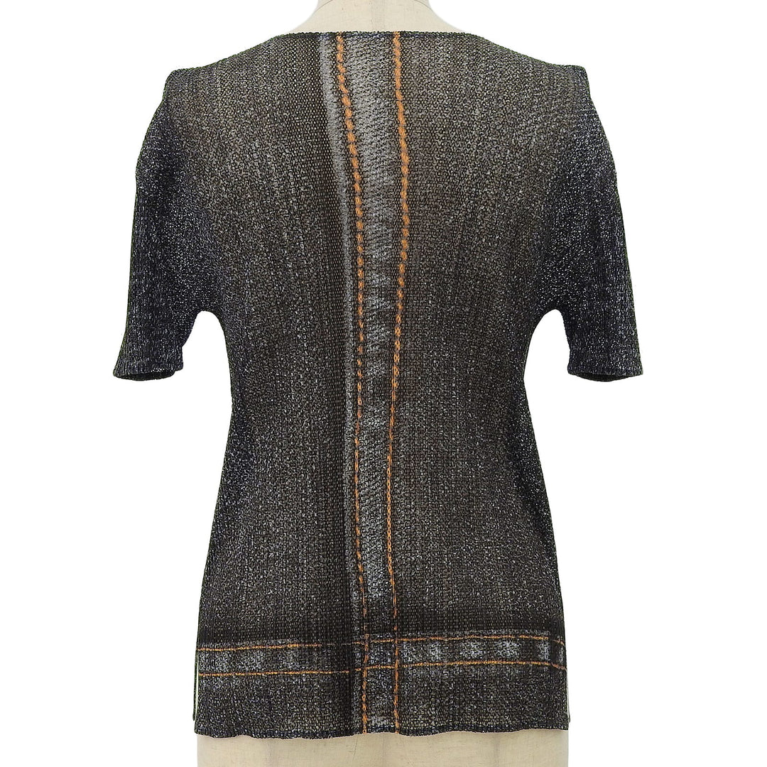 Excellent PLEATS PLEASE T-shirt Gray polyester Women 3 PP13-JK534