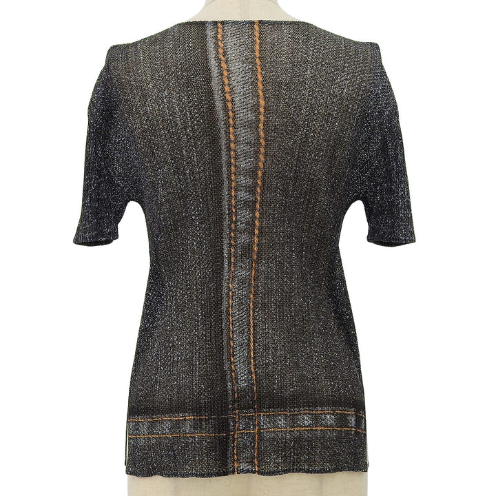 Excellent PLEATS PLEASE T-shirt Gray polyester Women 3 PP13-JK534