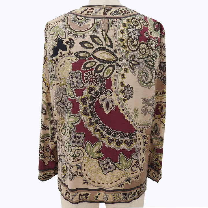 Great LEONARD FASHION T-shirt Paisley all-over print long sleeves Beige multi