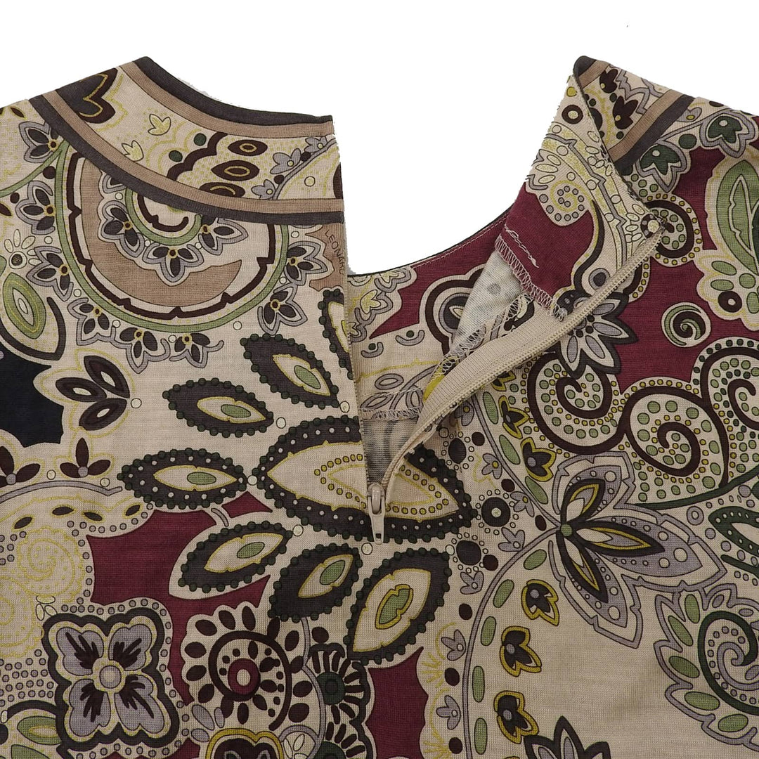 Great LEONARD FASHION T-shirt Paisley all-over print long sleeves Beige multi