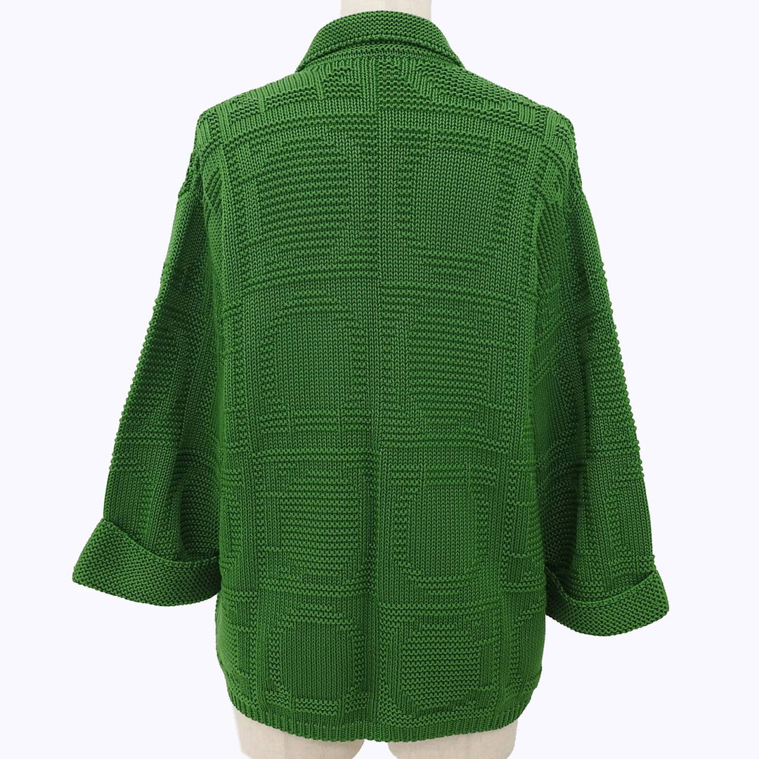 Great Salvatore Ferragamo cardigan Gancini woven pattern green cotton Women S