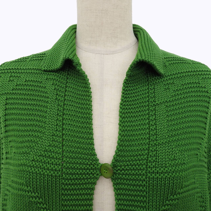 Great Salvatore Ferragamo cardigan Gancini woven pattern green cotton Women S