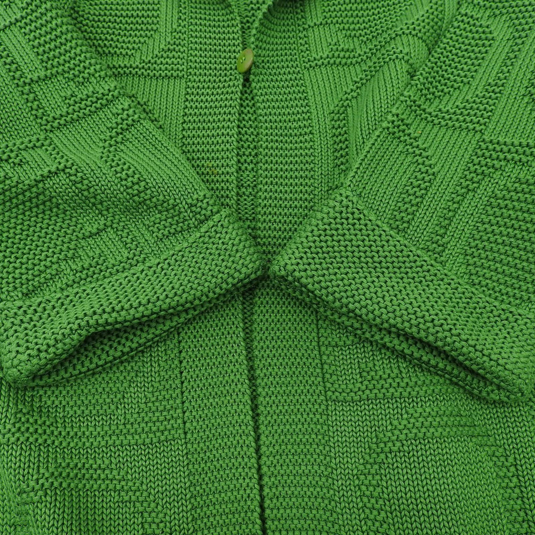 Great Salvatore Ferragamo cardigan Gancini woven pattern green cotton Women S