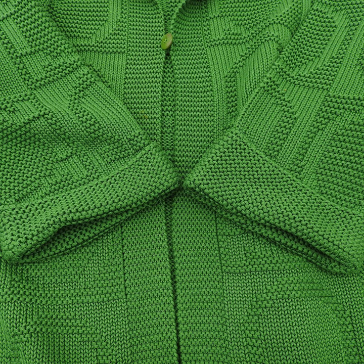Great Salvatore Ferragamo cardigan Gancini woven pattern green cotton Women S