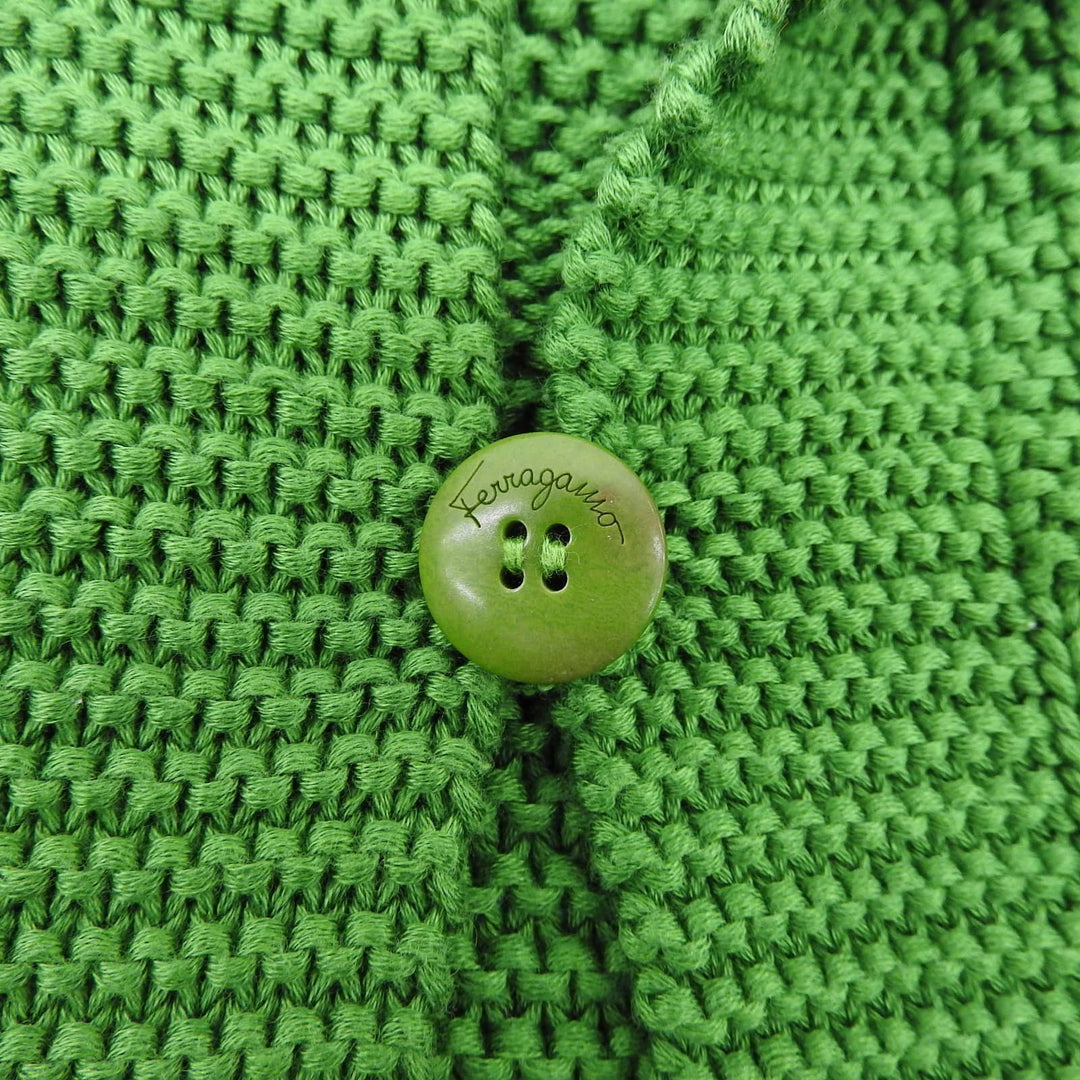 Great Salvatore Ferragamo cardigan Gancini woven pattern green cotton Women S