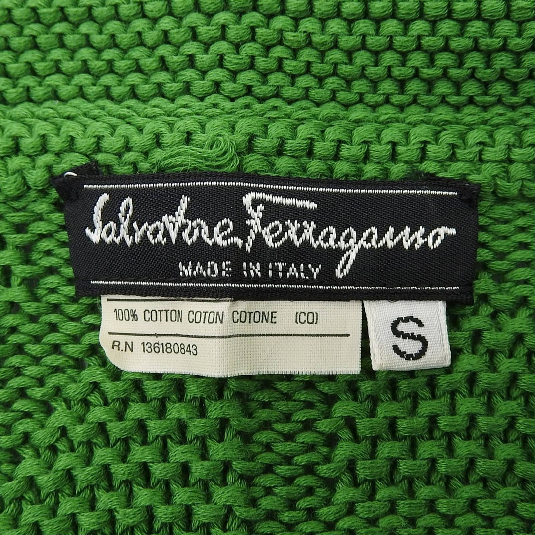 Great Salvatore Ferragamo cardigan Gancini woven pattern green cotton Women S