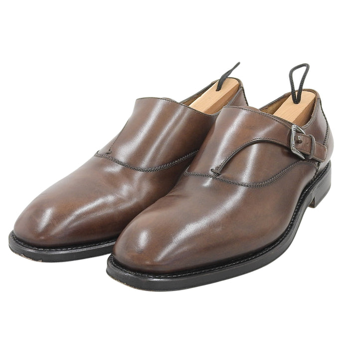 Great Salvatore Ferragamo Leather shoes Monk strap Brown leather mens 7