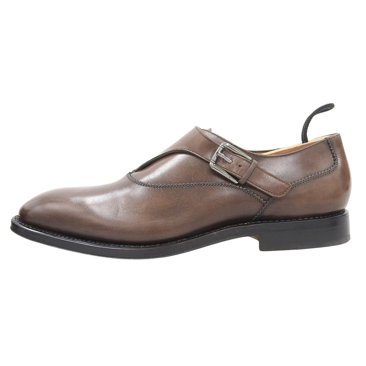 Great Salvatore Ferragamo Leather shoes Monk strap Brown leather mens 7