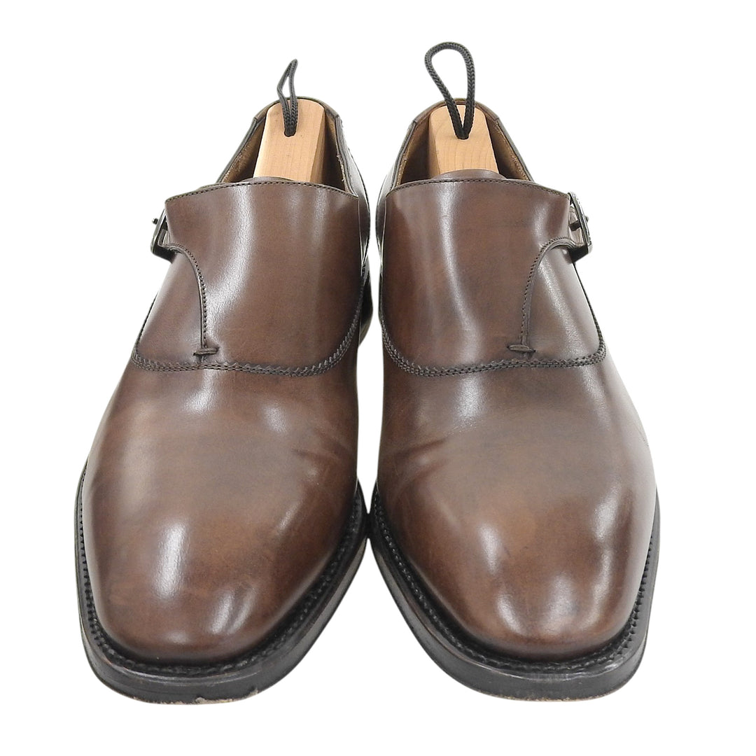 Great Salvatore Ferragamo Leather shoes Monk strap Brown leather mens 7