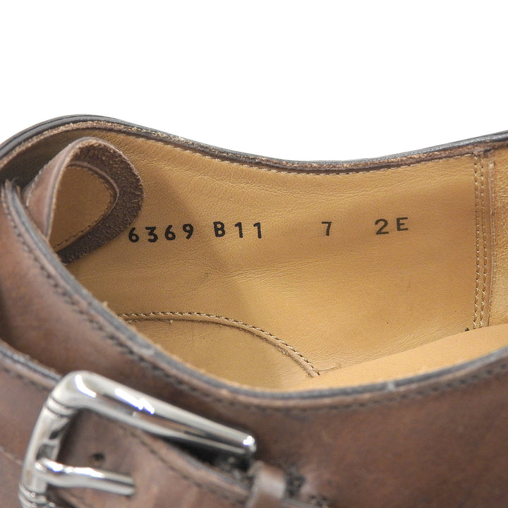 Great Salvatore Ferragamo Leather shoes Monk strap Brown leather mens 7