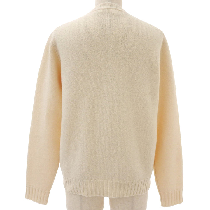 Excellent JIL SANDER knit floral appliqu sweater Ivory wool Women 34 J03Gold Plated0129