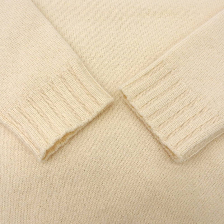 Excellent JIL SANDER knit floral appliqu sweater Ivory wool Women 34 J03Gold