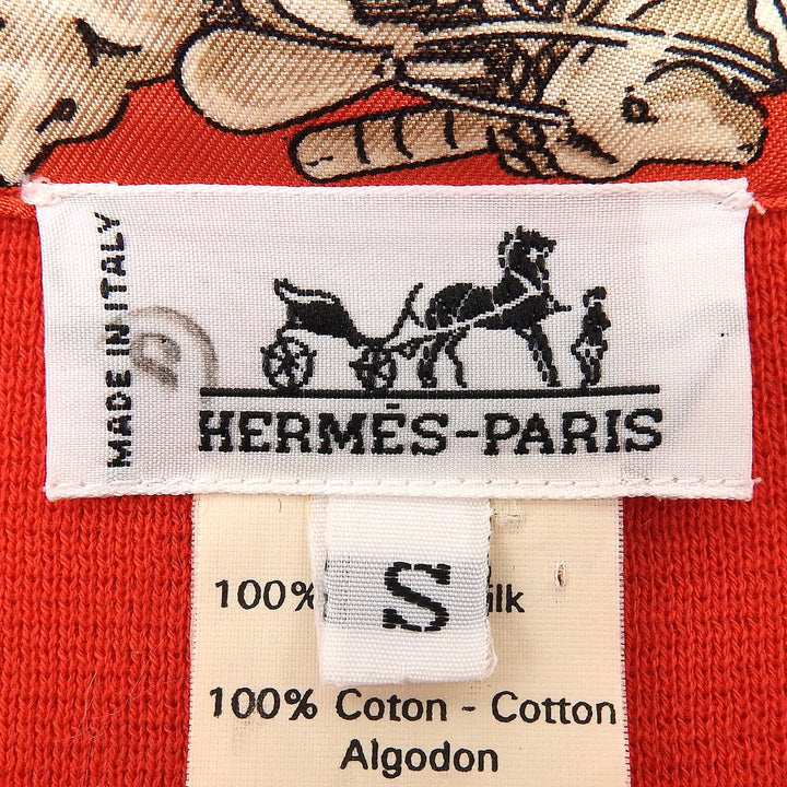 Great HERMES Long sleeve shirt Twill Reine Walking Stick Pattern Shell Button