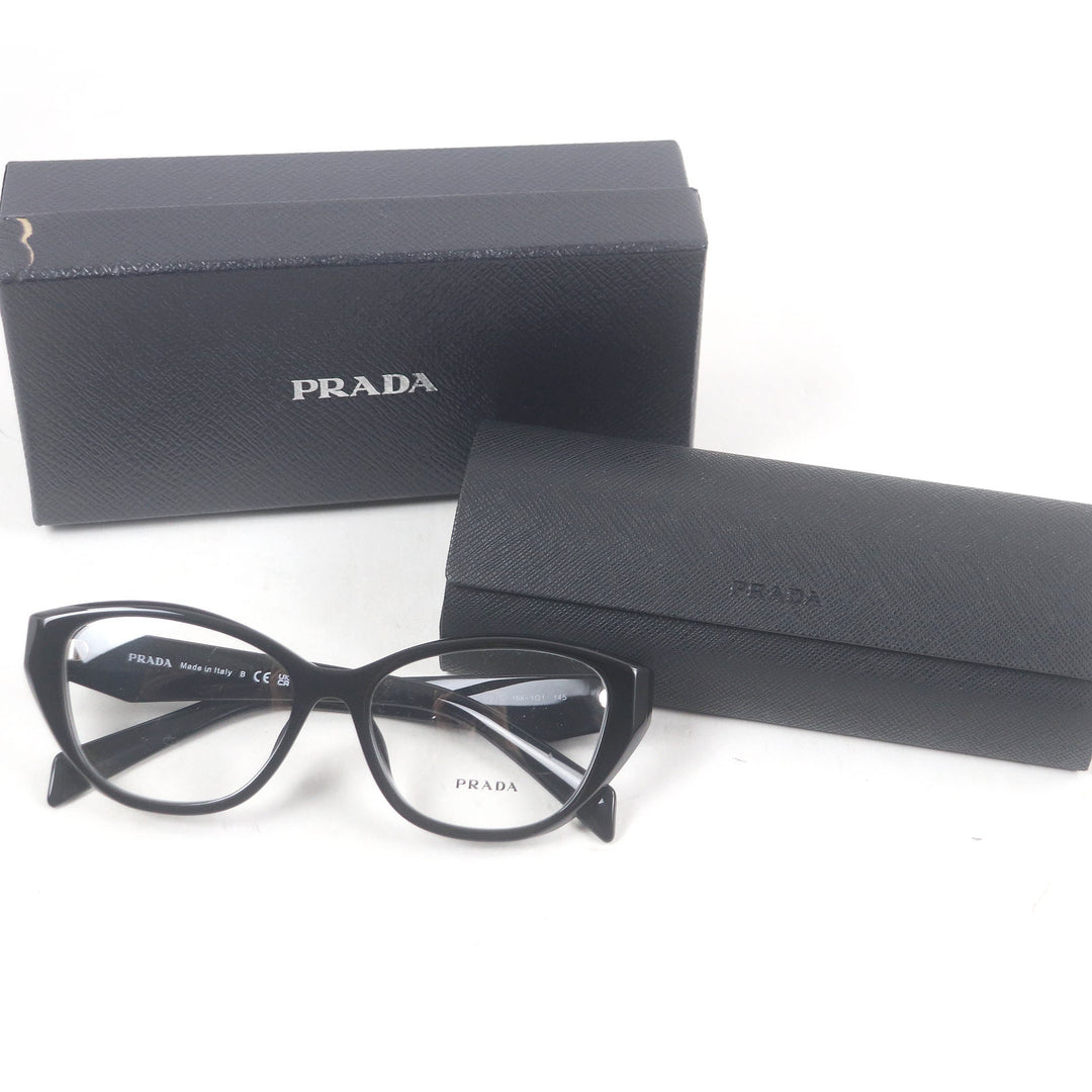 Excellent PRADA Glasses Triangle logo black mens