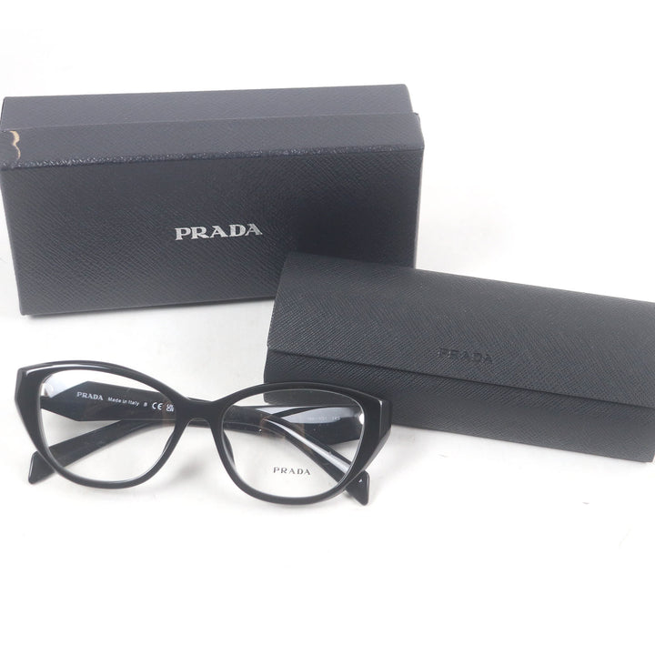 Excellent PRADA Glasses Triangle logo black mens