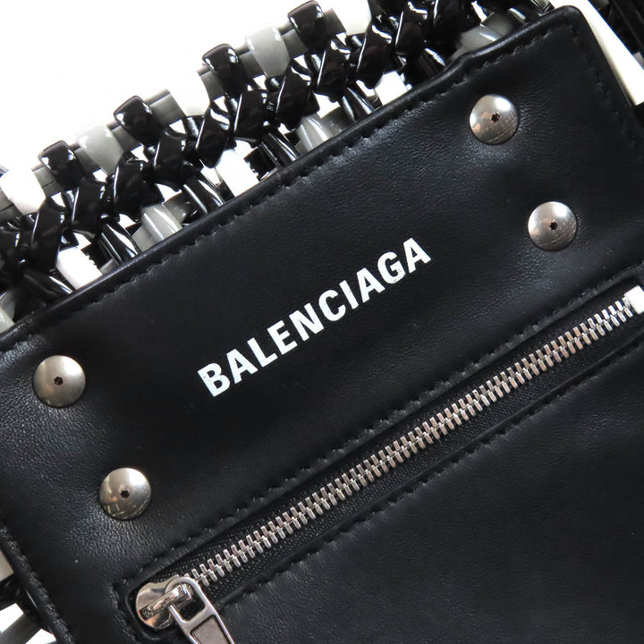 Excellent BALENCIAGA Bistro Basket Bag XS 2WAY handbag enamel 671342