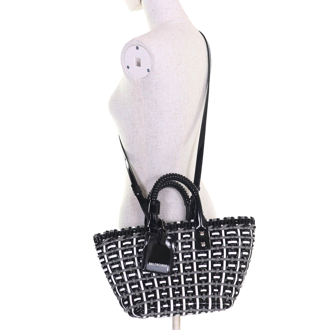 Excellent BALENCIAGA Shoulder Bag Bistro Basket Bag XS 2WAY handbag enamel Women 671342