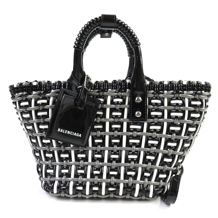 Excellent BALENCIAGA Bistro Basket Bag XS 2WAY handbag enamel 671342
