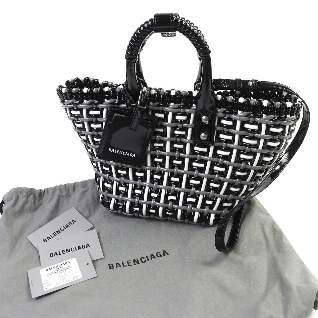 Excellent BALENCIAGA Shoulder Bag Bistro Basket Bag XS 2WAY handbag enamel Women 671342