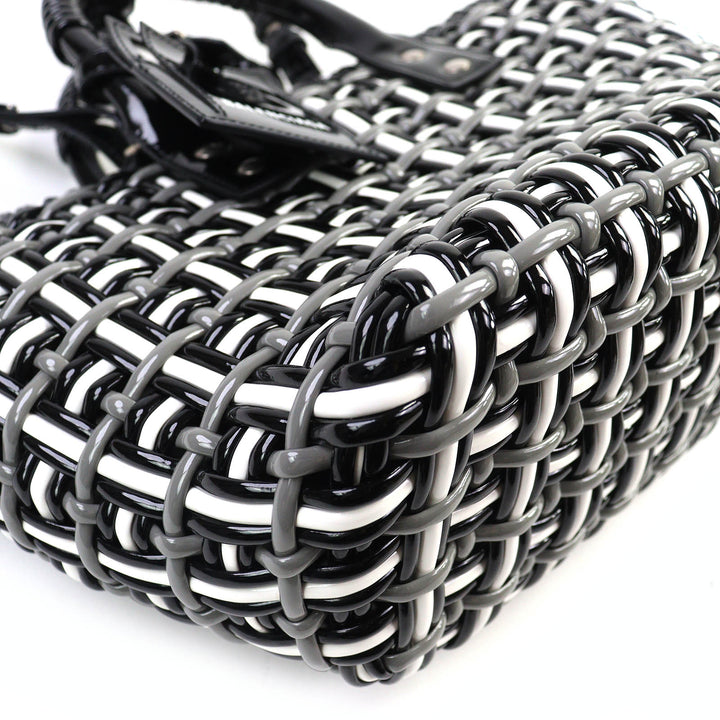 Excellent BALENCIAGA Bistro Basket Bag XS 2WAY handbag enamel 671342