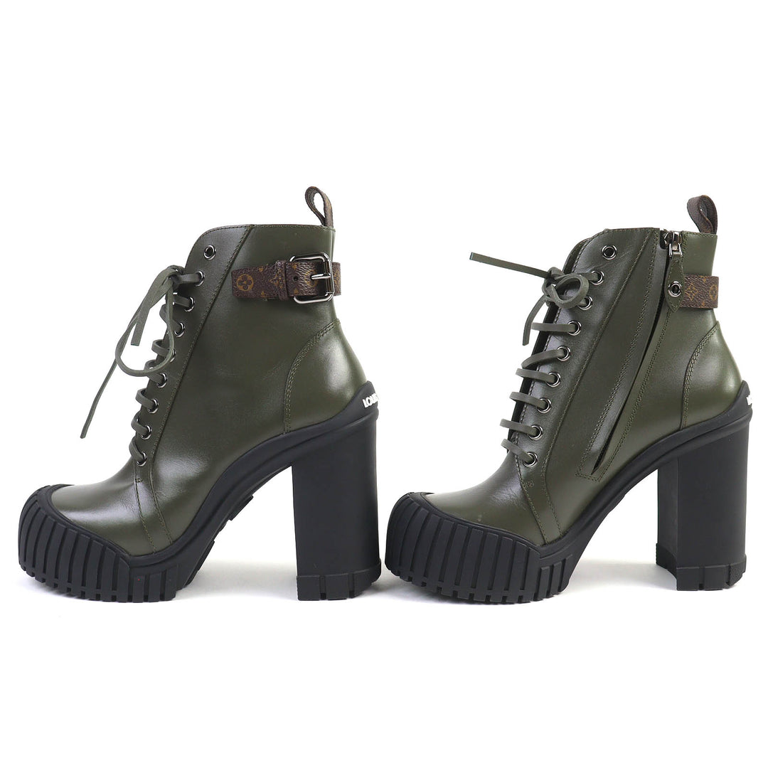 Excellent LOUIS VUITTON Ankle boots Ruby Line Lace-up short boots 37 1ADAQI