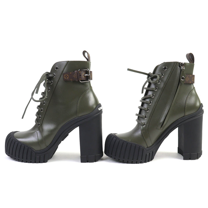 Excellent LOUIS VUITTON Ankle boots Ruby Line Lace-up short boots 37 1ADAQI