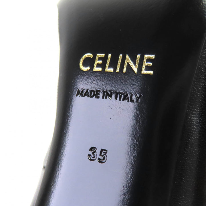 Pristine CELINE pumps Metal-toe leather pumps Black Silver leather Women 35 790810