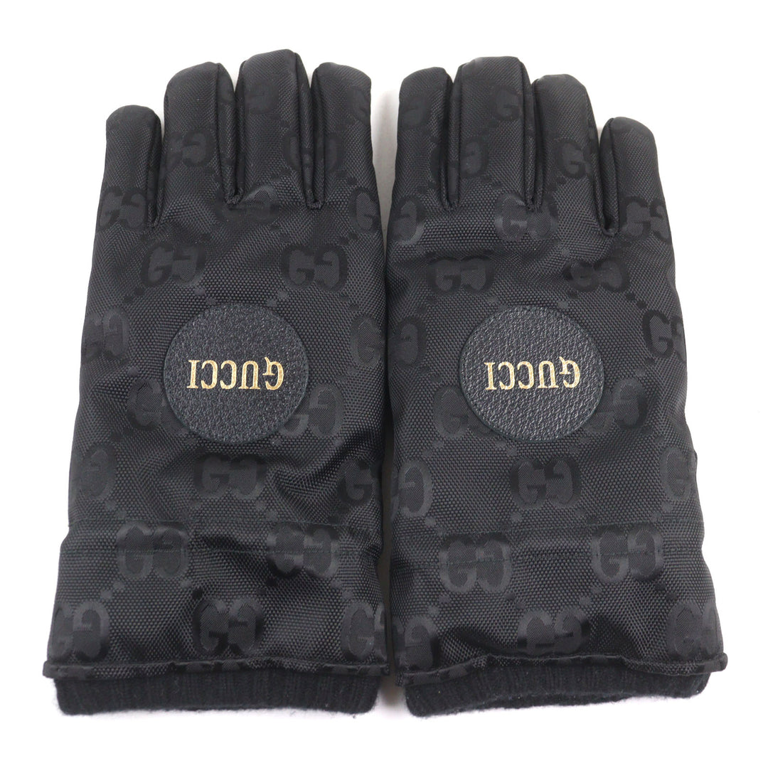 Excellent GUCCI gloves Ski gloves with GG logo leather patch Nylon mens 652996