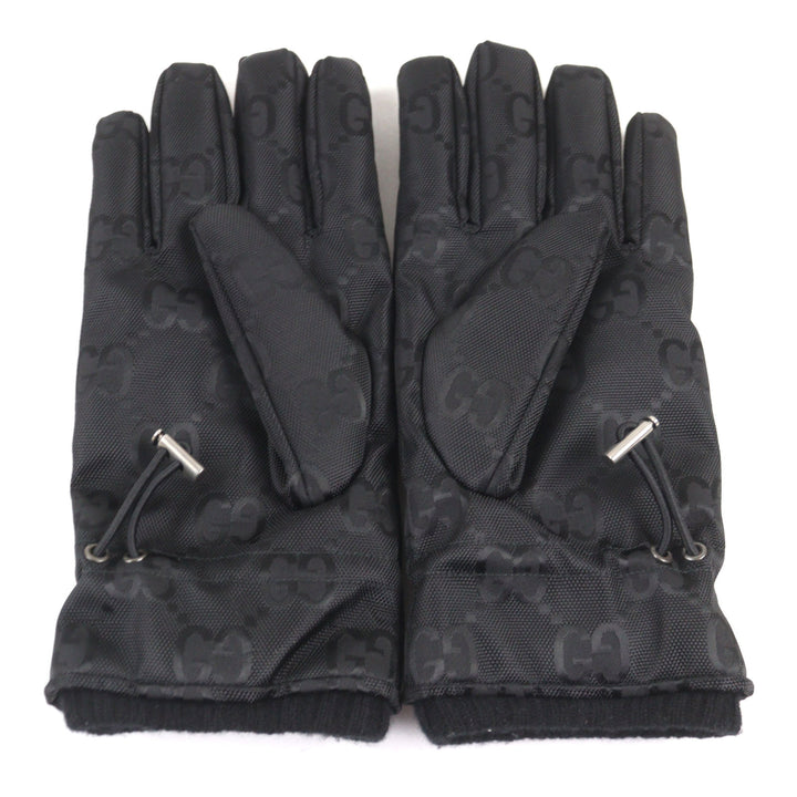 Excellent GUCCI gloves Ski gloves with GG logo leather patch Nylon mens 652996