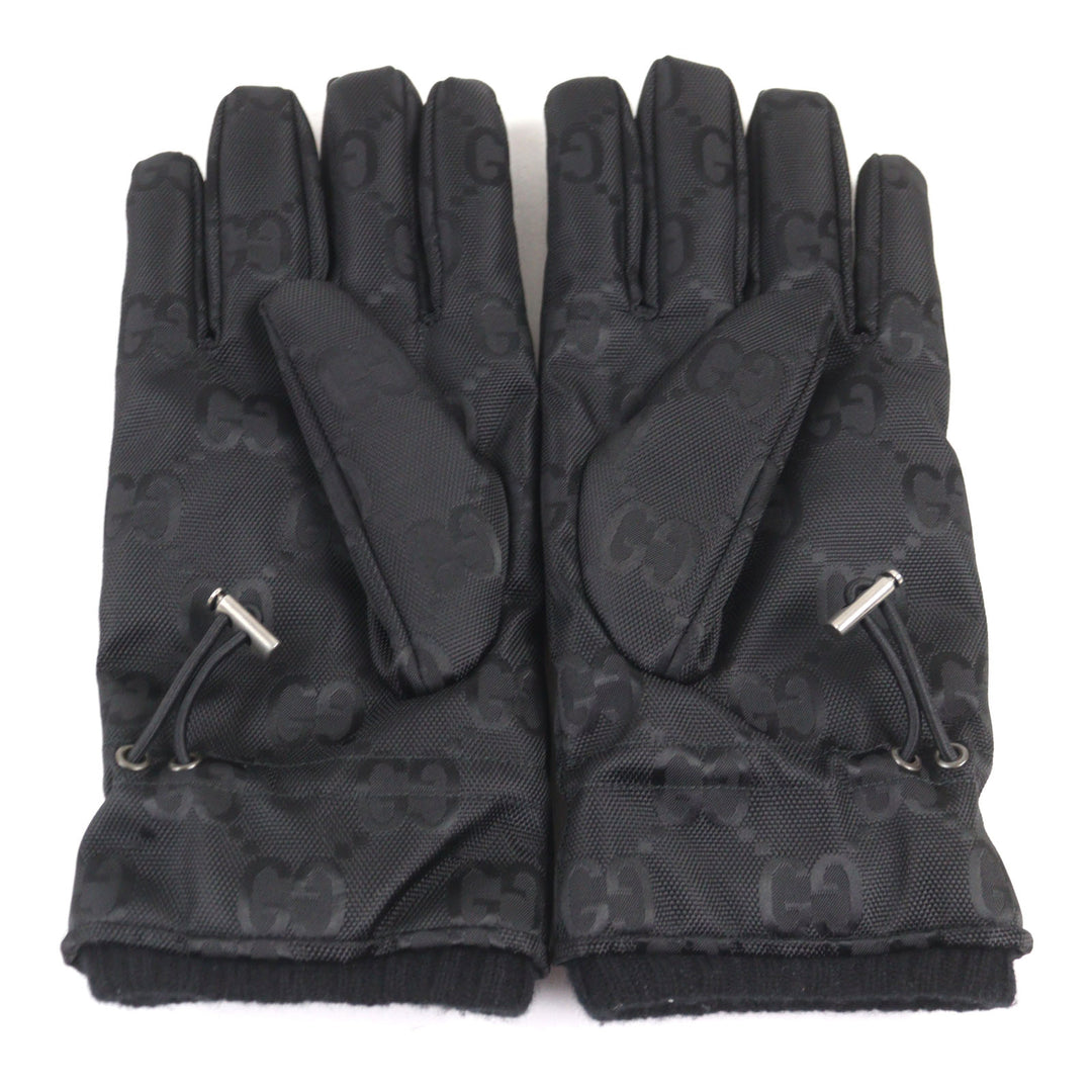 Excellent GUCCI gloves Ski gloves with GG logo leather patch Nylon mens 652996