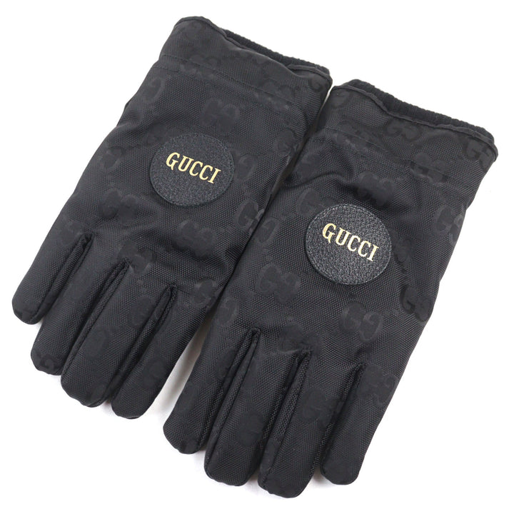 Excellent GUCCI gloves Ski gloves with GG logo leather patch Nylon mens 652996