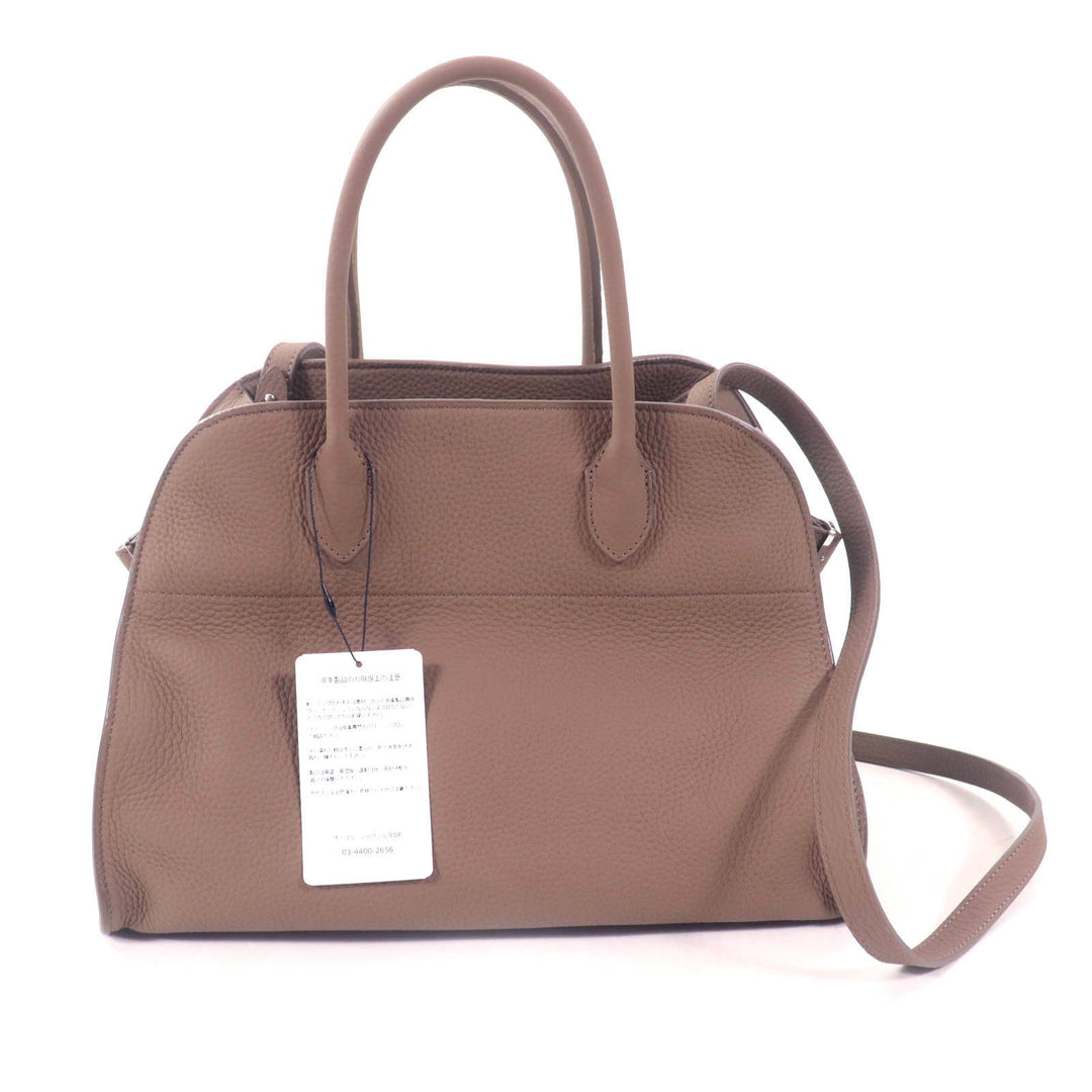 Pristine THE ROW Handbag Soft Margaux 12 Soft Margaux 12 Taupe Calf leather