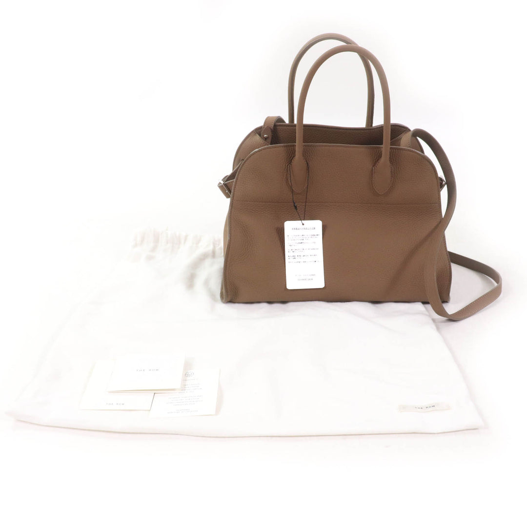 Pristine THE ROW Handbag Soft Margaux 12 Soft Margaux 12 Taupe Calf leather