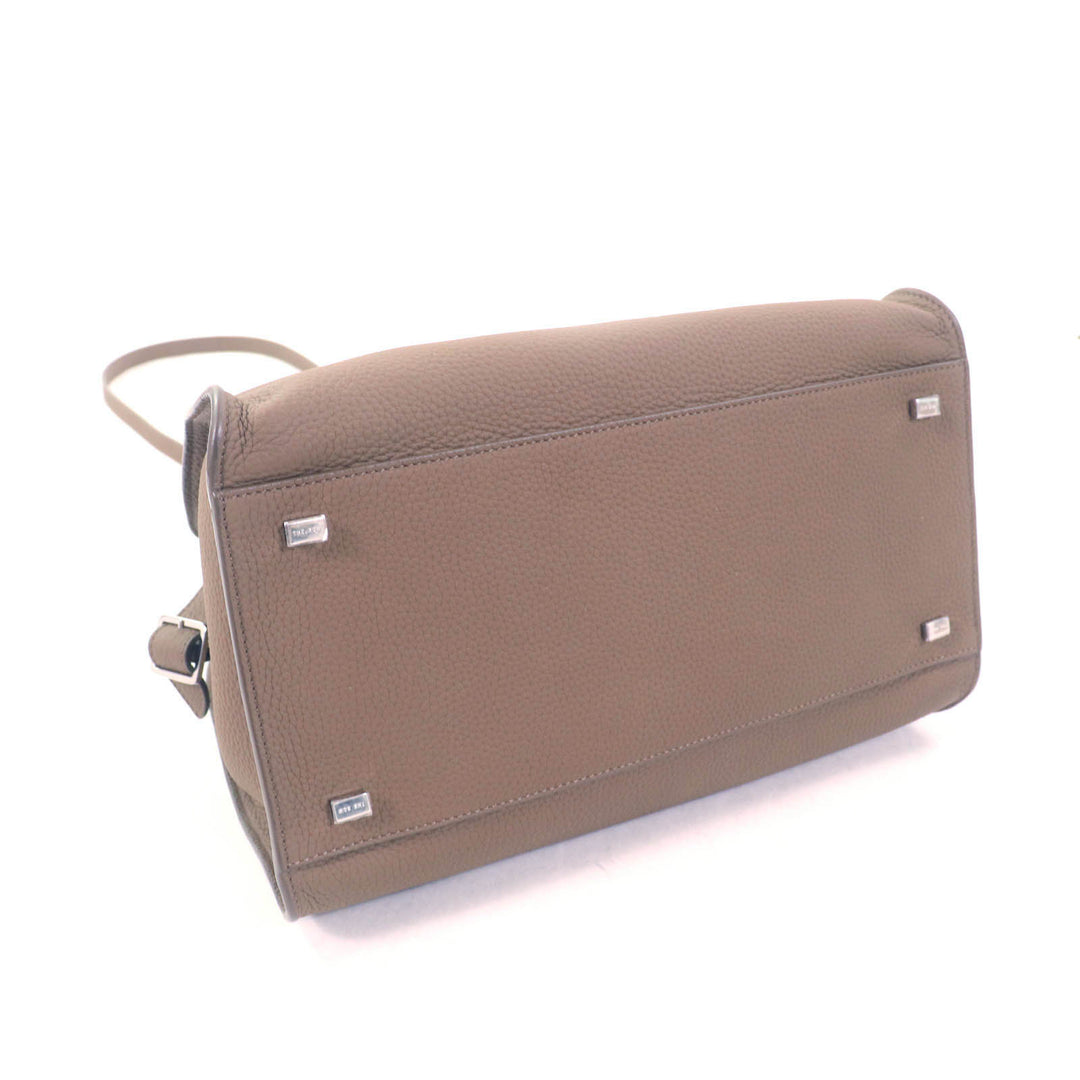 Pristine THE ROW Handbag Soft Margaux 12 Soft Margaux 12 Taupe Calf leather