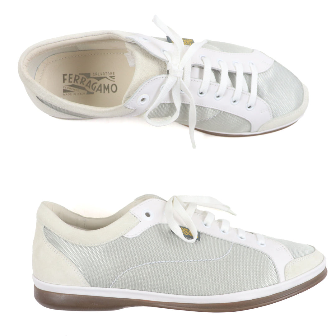 Excellent Salvatore Ferragamo Low cut sneakers gray mesh mens 8