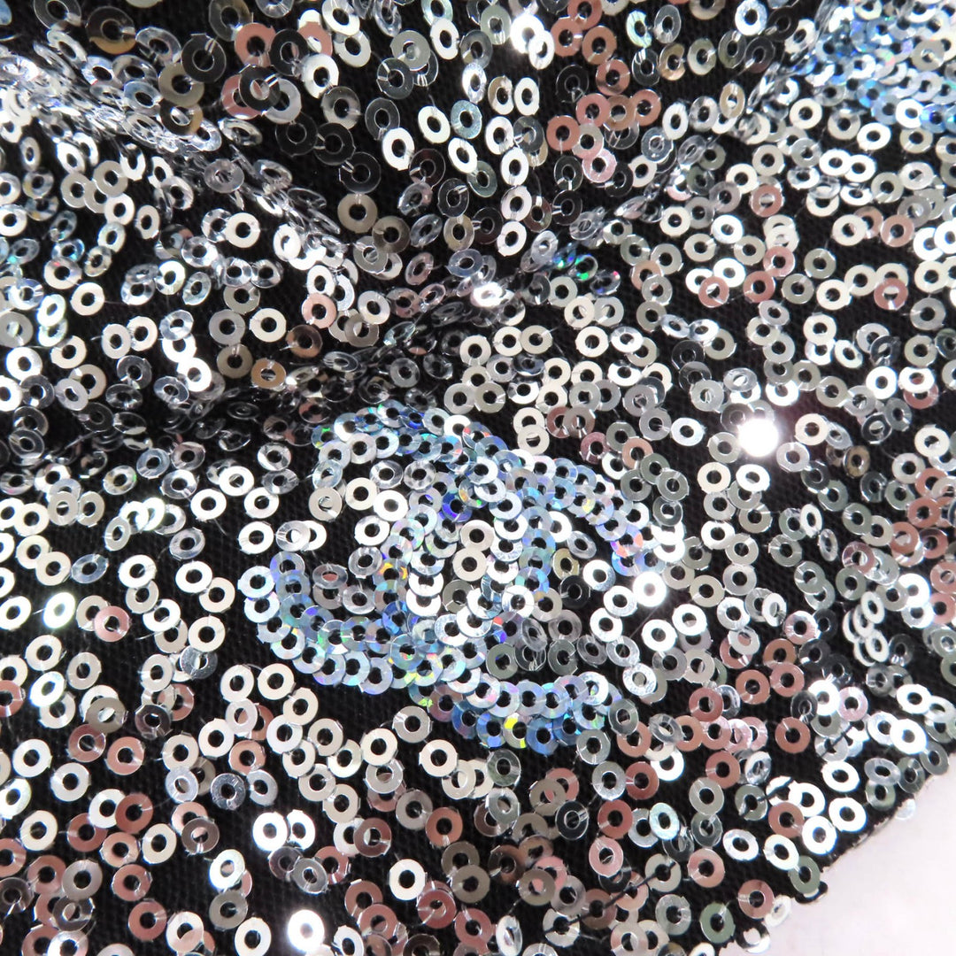 CHANEL hat Sequin COCO Mark bucket hat Silver polyester Women M 24C