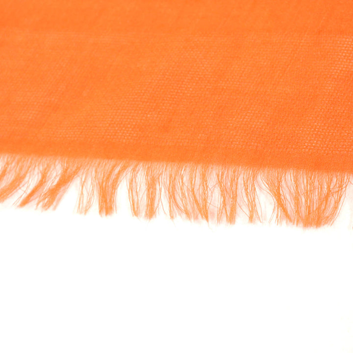 Excellent HERMES scarf Jacquard Serie with Fringe Orange cashmere Women