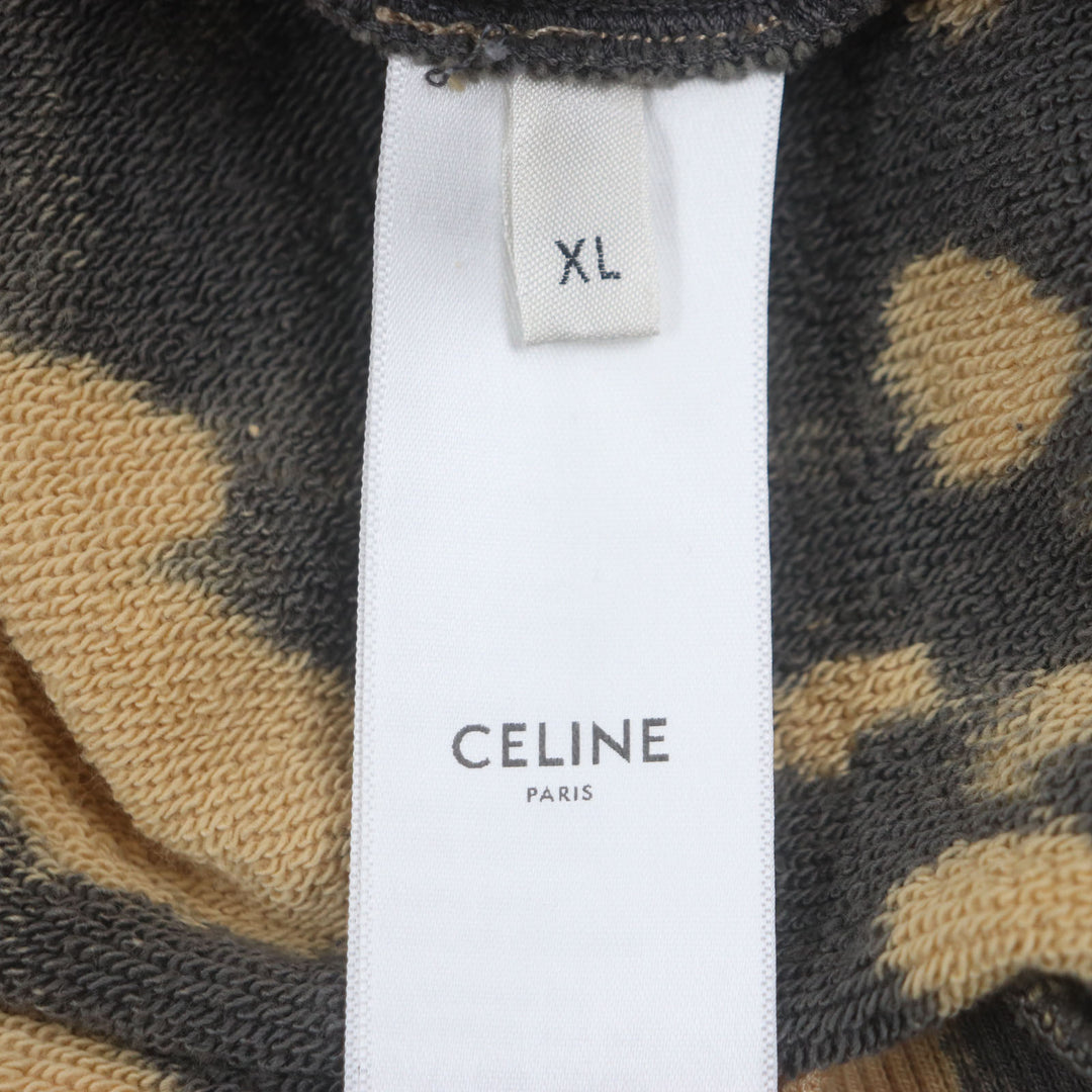 Great CELINE hoodie Orange black cotton mens XL