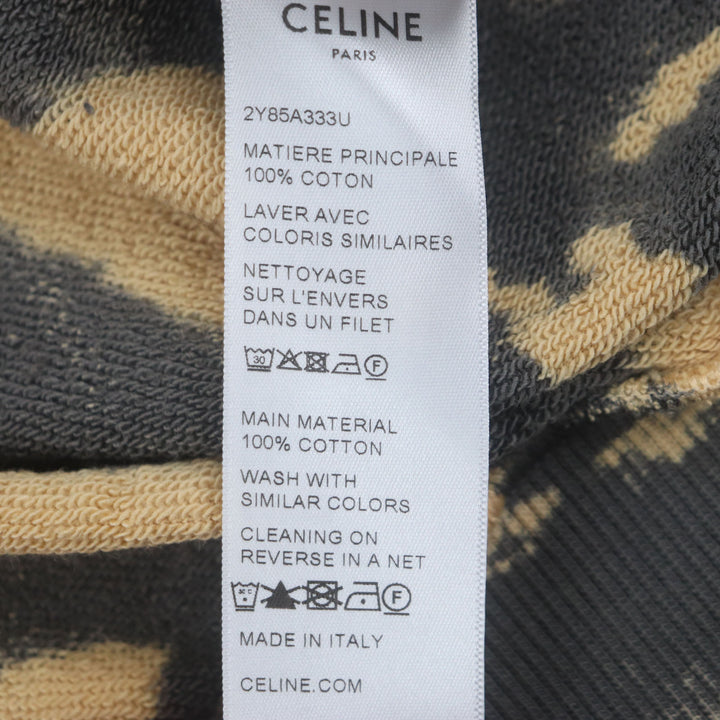 Great CELINE hoodie Orange black cotton mens XL