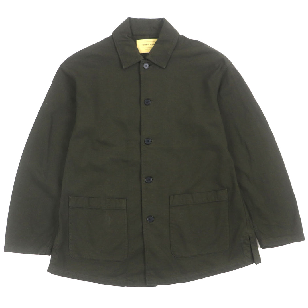 Great SEVEN BY SEVEN Steven Alan Jacket GARMENT DYE BLOUSON shirt khaki cotton mens L