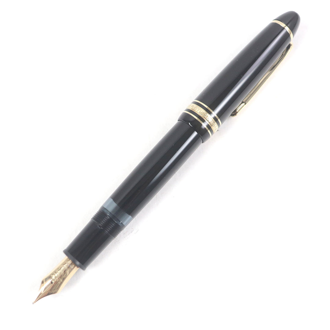Great MONTBLANC fountain pen Meisterstuck 146 Cap type Black gold 14K mens