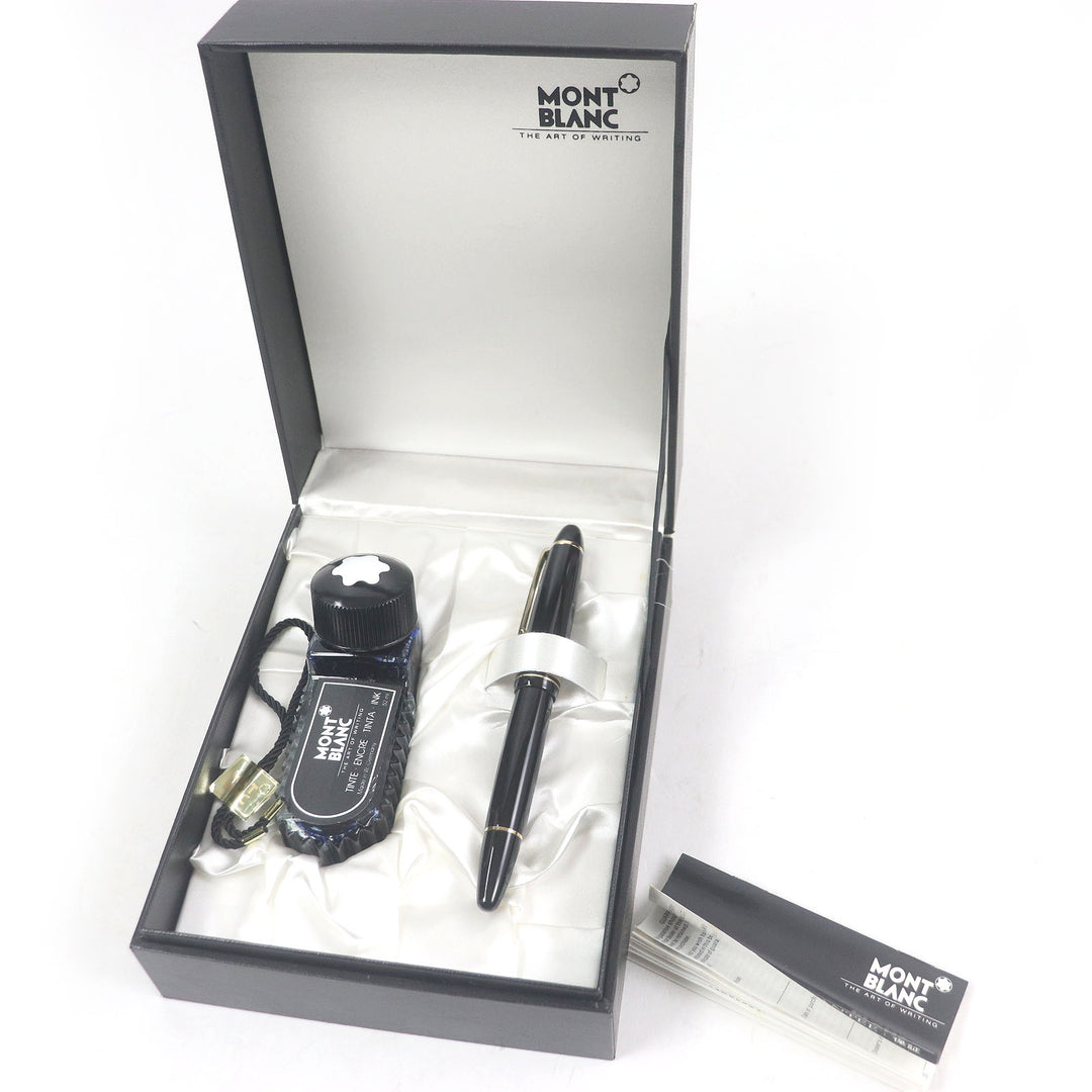 Great MONTBLANC fountain pen Meisterstuck 146 Cap type Black gold 14K mens